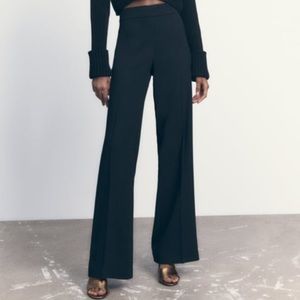 Zara Long Flowy Pants - Black - Large